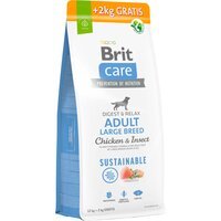 Корм для собак великих порід Brit Care Dog Sustainable Adult Large Breed з куркою та комахами, 12+2 кг