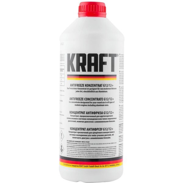 ≡ Антифриз Kraft Концентрат антифризу G12/G12+ (1,5л.) (червоний ...