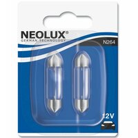 Лампа Neolux розжарювання 12V C10W 10W Sv8.5-8 41мм Standard (2шт) (NE_N264-02B)