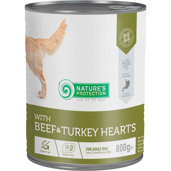 Влажный корм для собак Nature's Protection с говядиной и сердцем ...