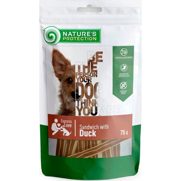 Лакомство для собак Nature's Protection snack сендвичи из утки 75 г ...
