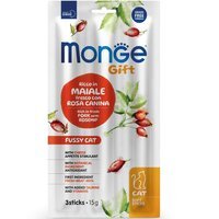 Ласощі для котів Monge Gift Fussy Cat свинина з шипшиною та сиром 15 г