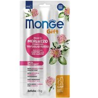 Ласощі для котів Monge Gift Cat Skin support тріска з червоною конюшиною 15 г