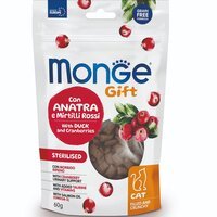 Ласощі для кішок Monge Gift Cat Sterilsed з качкою та журавлиною 60 г