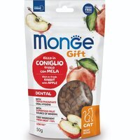 Ласощі для кішок Monge Gift Cat Dental кролик з яблуком 50 г