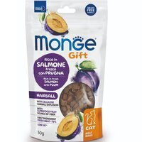 Ласощі для кішок Monge Gift Cat Hairball лосось зі сливою 50 г