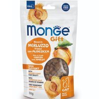 Ласощі для кішок Monge Gift Cat Skin support тріска з абрикосами 50 г