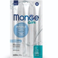 Ласощі для цуценят Monge Gift Dog Puppy and Junior свинина з молоком 45 г