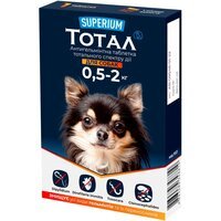 Антигельминтная таблетка SUPERIUM Тотал тотального спектра действия для собак 0.5-2 кг