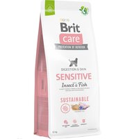 Сухий корм Brit Care Dog Sustainable Sensitive для собак із чутливою шкірою комахи та риба, 12кг