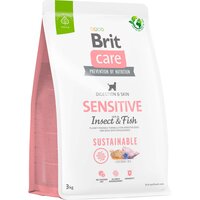 Сухий корм Brit Care Dog Sustainable Sensitive для собак із чутливою шкірою комахи та риба, 3кг