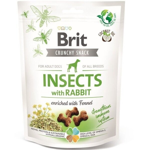 

Лакомства Brit Care Крекер для собак для иммунитета насекомые кролик фенхель 200г