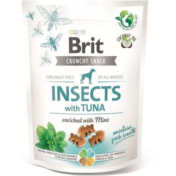 

Лакомства Brit Care Крекер для собак для свежести дыхания насекомые,тунец мята 200г