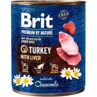 Вологий корм для цуценят та молодих собак Brit Premium By Nature Turkey with Liver індичка 800 г