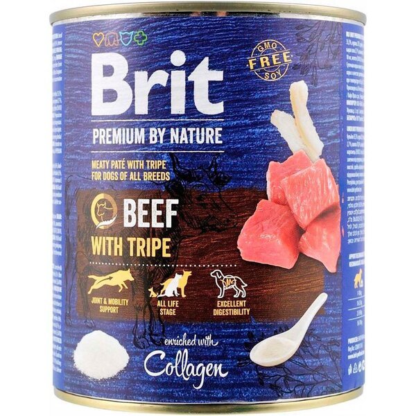 

Влажный корм для собак Brit Premium By Nature Beef with Tripe говядина с патрохами 400 г