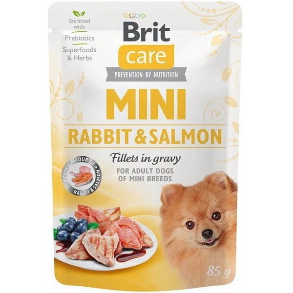 

Корм Brit Care для собак Мини с филе кролика и лосося в соусе 85г