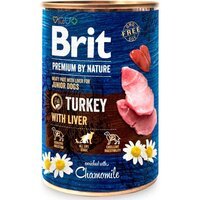 Вологий корм Brit Premium by Nature для цуценят з індичкою та печінкою 400 г