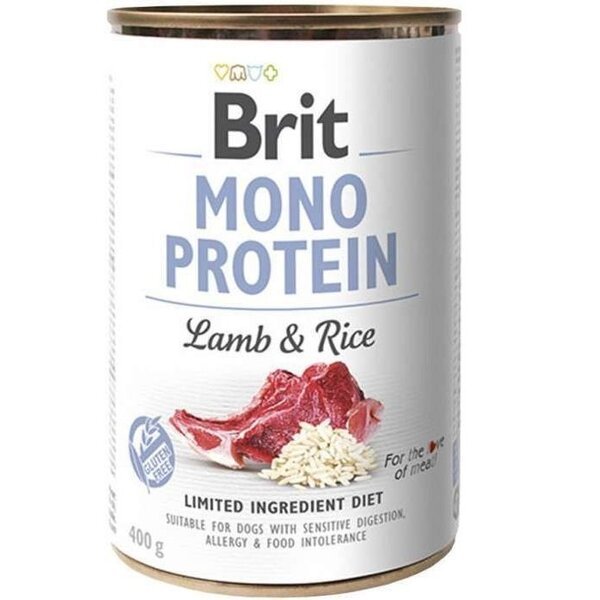 

Корм для собак с ягненком и рисом Brit Mono Protein Lamb & Rice 400 г