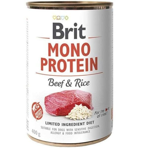 

Корм для собак з яловичиною та рисом Brit Mono Protein Beef & Rice 400 г