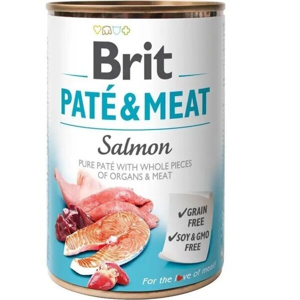 

Корм для собак Brit Pate & Meat с лососем 400 г
