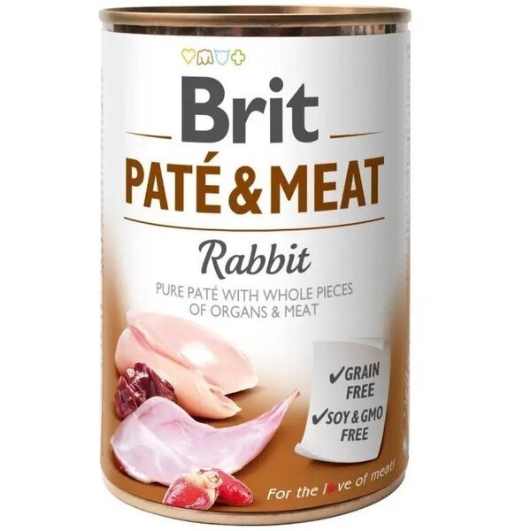 

Корм Brit Paté and Meat для собак для собак с кроликом 400г