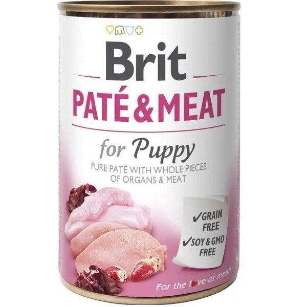 

Корм Brit Paté and Meat Puppy для собак с курицей и индейкой 400г