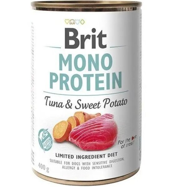 

Корм Brit Mono Protein для собак с тунцом и бататом 400г