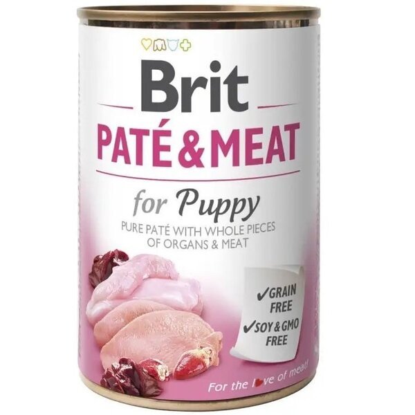 

Корм Brit Pate & Meat для собак с курицей и индейкой 400г