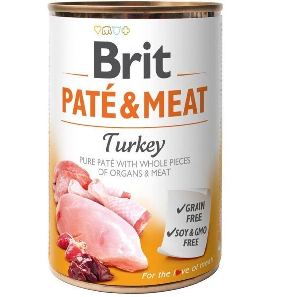 

Корм Brit Pate & Meat для собак с индейкой 400г