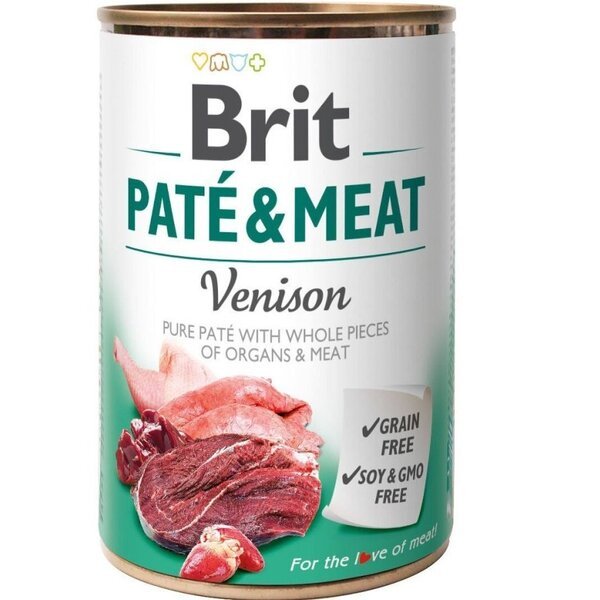 

Корм Brit Pate & Meat для собак с олениной 400г