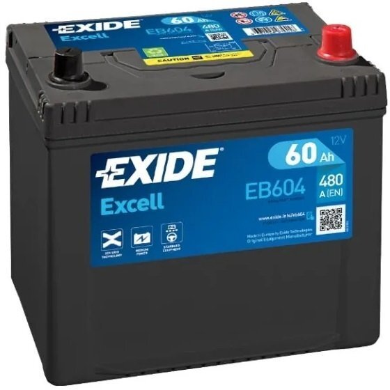 Автомобильный аккумулятор Exide 60Ah-12v ExcelL+, R+, EN480 Азия ...