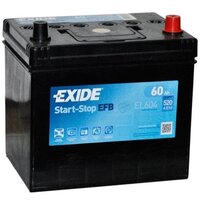 Автомобильный аккумулятор Exide 60Ah-12v START-STOP EFB, R+, EN520 Азия (52371052118)
