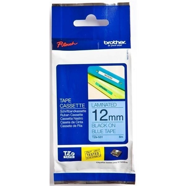 

Лента Brother 12mm Laminated blue, Print black (TZE531)