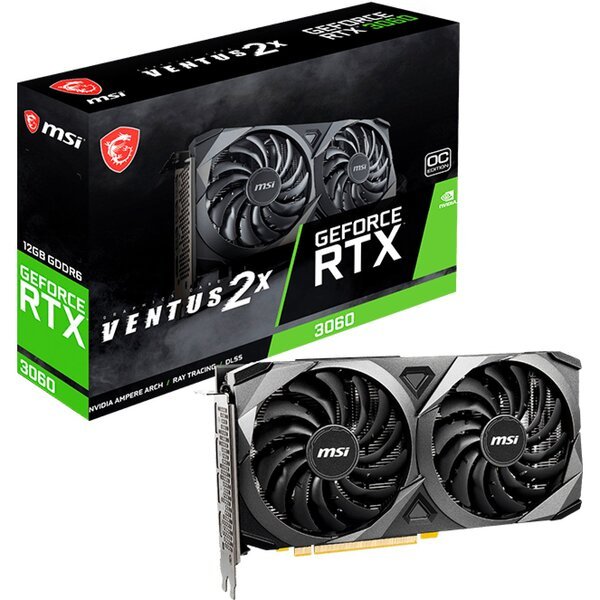 

Видеокарта MSI GeForce RTX 3060 12GB GDDR6 VENTUS 2X OC (912-V397-873)