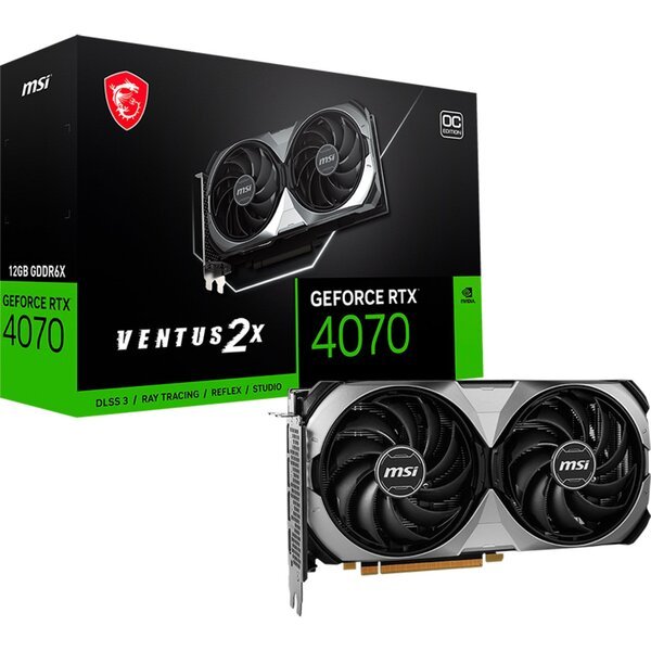 

Видеокарта MSI GeForce RTX 4070 12GB GDDR6X VENTUS 2X E OC (912-V513-432)