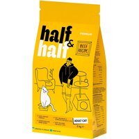 Сухий корм для дорослих котів Half&Half з яловичиною 300г