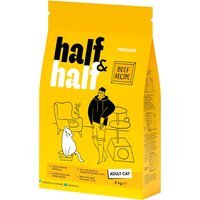 Сухий корм для дорослих котів Half&Half з яловичиною 8кг