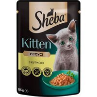 Вологий корм для кошенят Sheba з куркою в соусі 85г