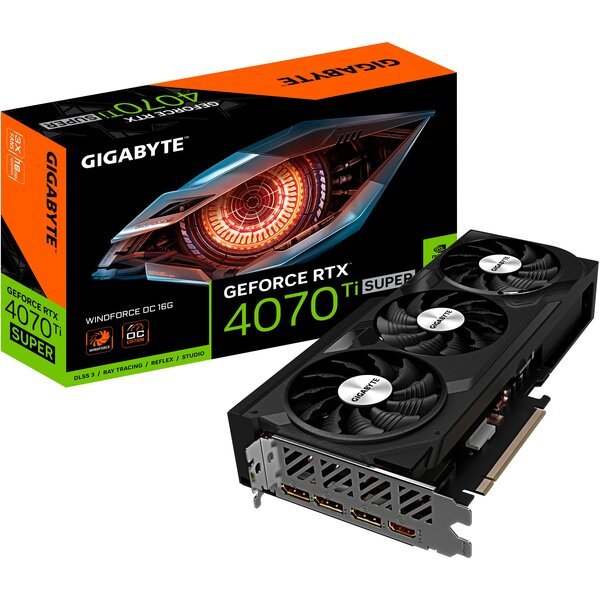 

Видеокарта GIGABYTE GeForce RTX 4070 Ti SUPER 16GB GDDR6 WINDFORCE OC