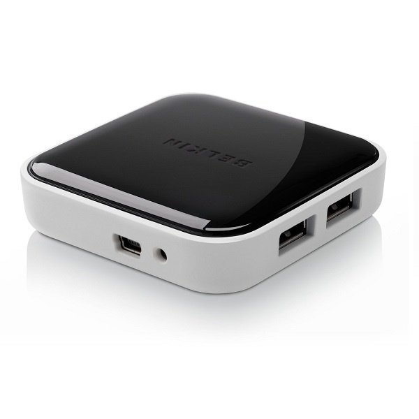 

Сетевое оборудование Belkin Концентратор USB 2.0, Slim (4 порта) Black/White