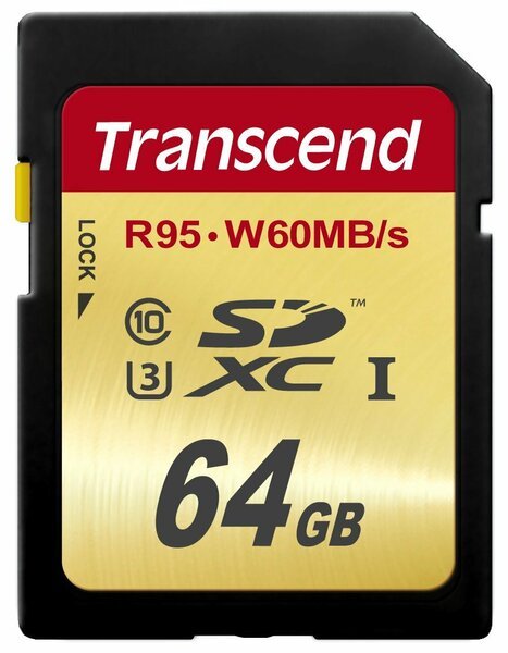 

Карта памяти TRANSCEND SDXC 64GB Class 10 Ultimate UHS-I U3 R95/W60 MB/s (TS64GSDU3)