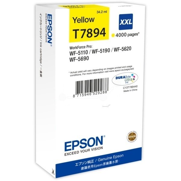 

Картридж Epson WF-5110/WF-5620 yellow XXL (C13T789440)