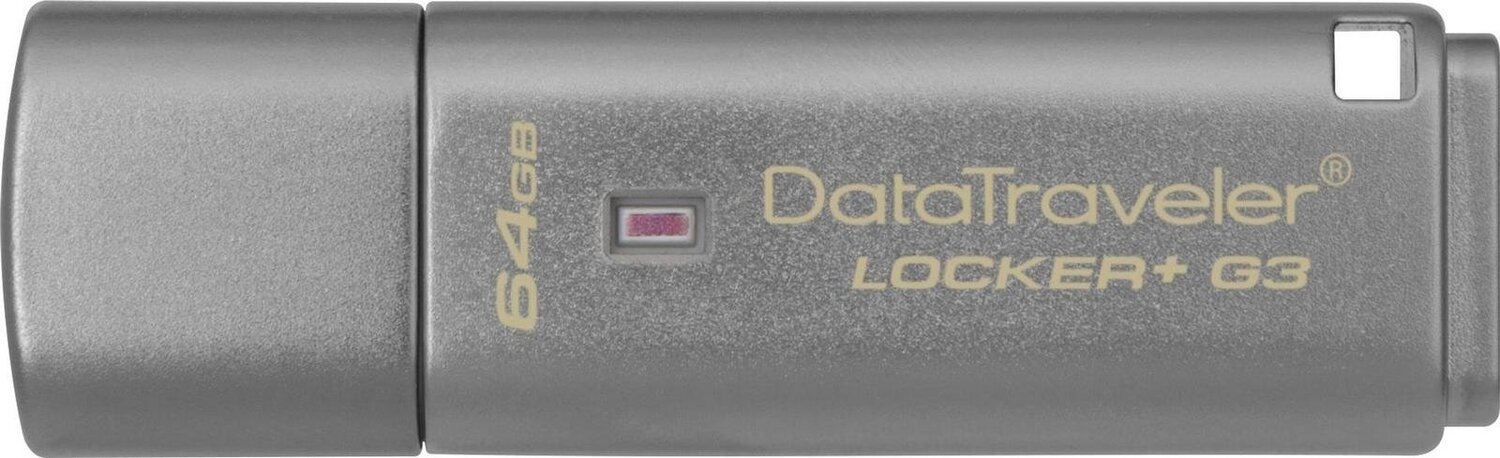 Накопитель USB 3.0 KINGSTON DT Locker+ G3 64GB Metal Silver Security (DTLPG3/64GB) фото 