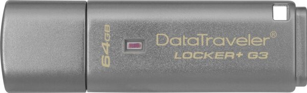 Акція на Накопитель USB 3.0 KINGSTON DT Locker+ G3 64GB Metal Silver Security (DTLPG3/64GB) від MOYO