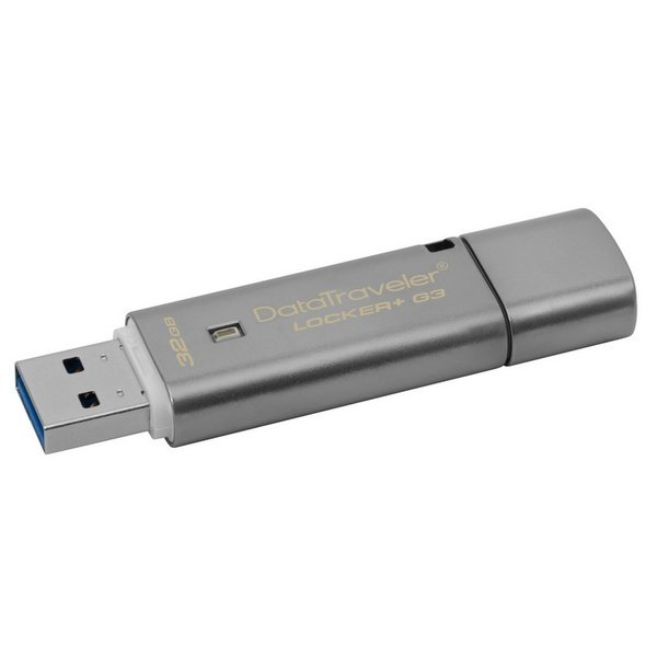 Акція на Накопитель USB 3.0 KINGSTON DT Locker+ G3 32GB Metal Silver Security (DTLPG3/32GB) від MOYO
