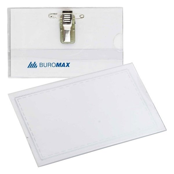 

Бейдж горизонтальный Buromax 90х55мм клип+шпилька (BM.5401) (50 шт/уп)