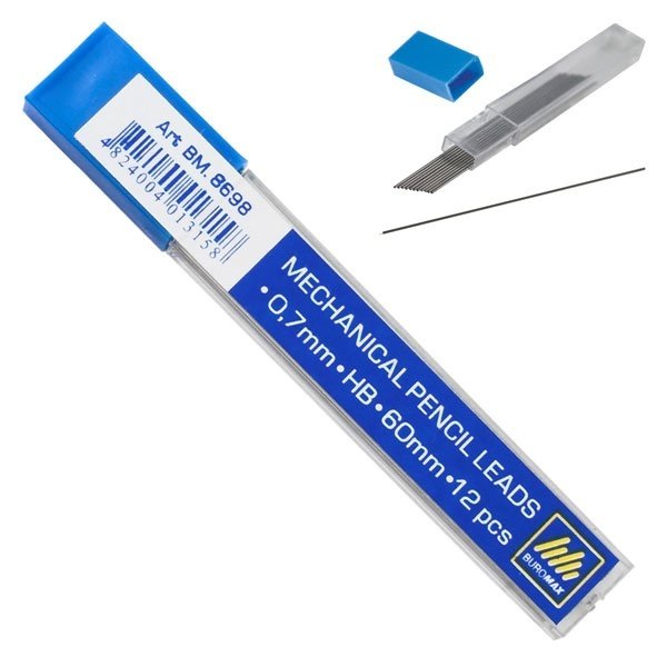

Стержни Buromax для механического карандаша (12шт) HB 0.7мм (BM.8698)